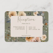 Vanille Witte Boho Rozen Salie Groene Receptie Informatiekaartje (Voorkant)