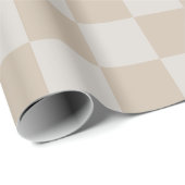  Vanille Witte koffiemelk geruit schaak Cadeaupapier (Rol Hoek)