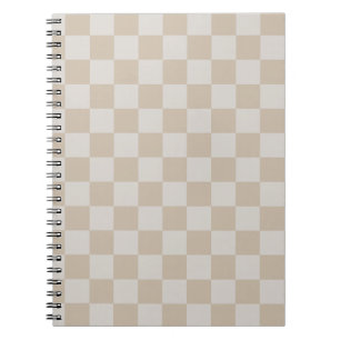 Vanille Witte koffiemelk geruit schaak Notitieboek