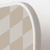 Vanille Witte koffiemelk geruit schaak Pickleball Paddle (Links Detail)