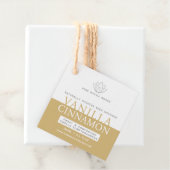 Vanille witte riet diffuser fles hang label (In situ)