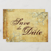 + vanille zwenkt sparen de Datum Save The Date (Voorkant / Achterkant)