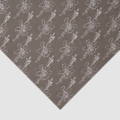 Vanillebloem en bonen die wit op bruin tekenen tissuepapier (Detail)