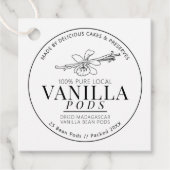 Vanillebonen bloemboon tekening mono product bedankjes labels (Voorkant)