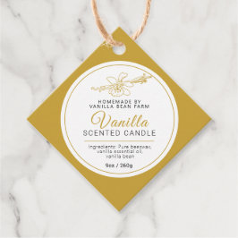 Vanillebonen botanische kunst kaars ingrediënt bar bedankjes labels