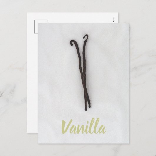 Vanillebonen met suiker feestdagenkaart (Voorkant / Achterkant)