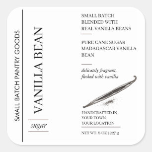 Vanillebonensuiker Label Sjabloon