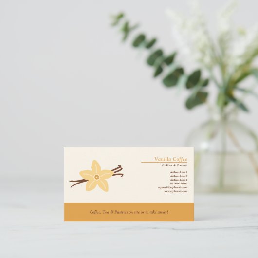 Vanilleboon & Bloem Visitekaartje (Staand voorkant)