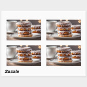 Vanilleglazuurdonuts Rechthoekige Sticker (Vel)