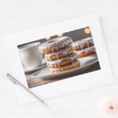 Vanilleglazuurdonuts Rechthoekige Sticker (Envelop)