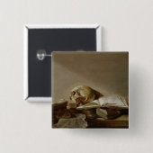 Vanitas 2 vierkante button 5,1 cm (Voorkant /achterkant)