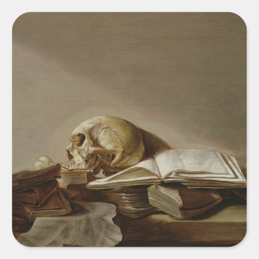 Vanitas 2 vierkante sticker (Voorkant)