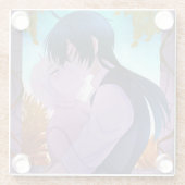 Vanitas and Jeanne Coaster Blurred Lines Kiss Glazen Onderzetter (Achterkant)