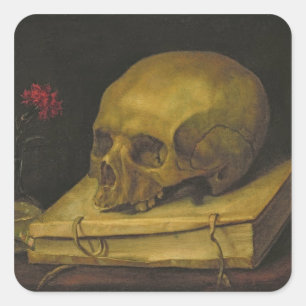 Vanitas, c.1644 (olie op canvas) vierkante sticker