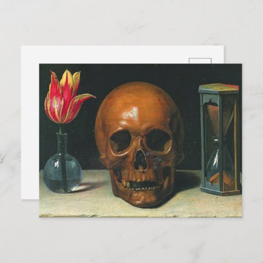 Vanitas leeft nog steeds 1671 van Philippe de Cham Briefkaart (Voorkant / Achterkant)