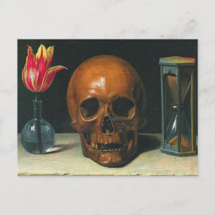 Vanitas leeft nog steeds 1671 van Philippe de Cham Briefkaart