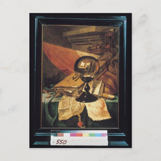 Vanitas met een Crystal Ball Briefkaart (Voorkant)