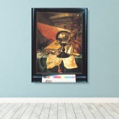 Vanitas met een Crystal Ball Canvas Afdruk (Insitu (Houten vloer))