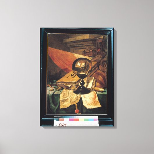 Vanitas met een Crystal Ball Canvas Afdruk (Voorkant)