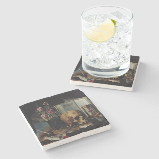 Vanitas Stenen Onderzetter (Zijkant)