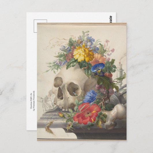 Vanitas still Life van Herman Henstenburgh Briefkaart (Voorkant / Achterkant)
