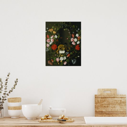 Vanitas still Life with Flowers Poster (Keuken)