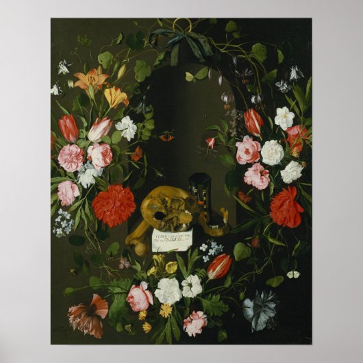 Vanitas still Life with Flowers Poster (Voorkant)