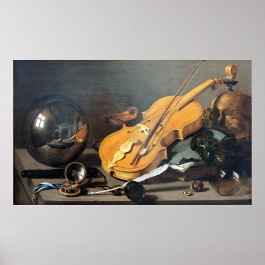 Vanitas still Life with Self-Portrait Pieter Claes Poster (Voorkant)