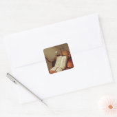 Vanitas stillife vierkante sticker (Envelop)