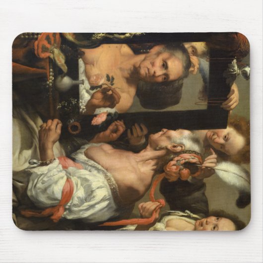 Vanitas, The Old Coquette van Bernardo Strozzi Muismat (Voorkant)