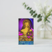 VANITY BEAUTY-MODE COSTUME DESIGNER Blue Damask Visitekaartje (Staand voorkant)