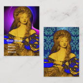 VANITY BEAUTY MODE COSTUME DESIGNER Blue Damask Visitekaartje (Voorkant / Achterkant)