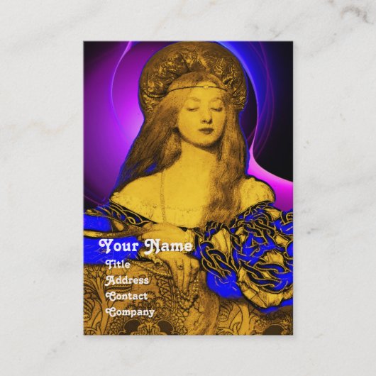 VANITY BEAUTY MODE COSTUME DESIGNER Blue Damask Visitekaartje (Voorkant)