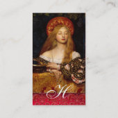 VANITY BEAUTY-MODE COSTUME DESIGNER Red Damask Visitekaartje (Achterkant)