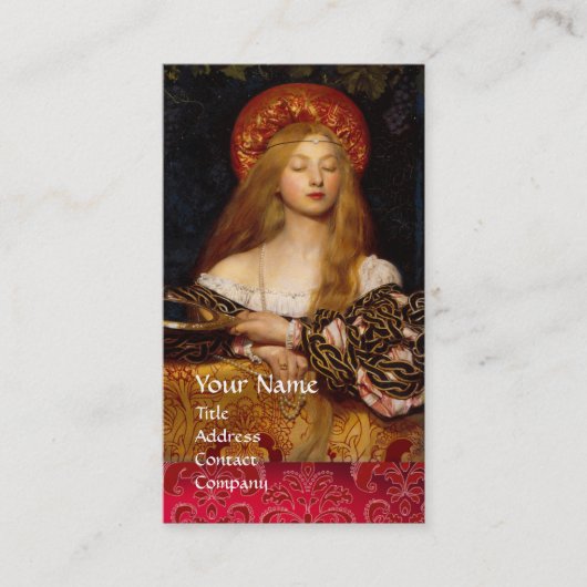 VANITY BEAUTY-MODE COSTUME DESIGNER Red Damask Visitekaartje (Voorkant)