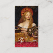 VANITY BEAUTY-MODE COSTUME DESIGNER Red Damask Visitekaartje (Achterkant)