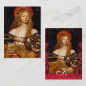 VANITY BEAUTY-MODE COSTUME DESIGNER Red Damask Visitekaartje (Voorkant / Achterkant)