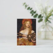 VANITY BEAUTY-MODE COSTUME DESIGNER Red Damask Visitekaartje (Staand voorkant)