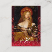 VANITY BEAUTY-MODE COSTUME DESIGNER Red Damask Visitekaartje (Achterkant)