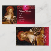 VANITY BEAUTY-MODE COSTUME DESIGNER Red Damask Visitekaartje (Voorkant / Achterkant)
