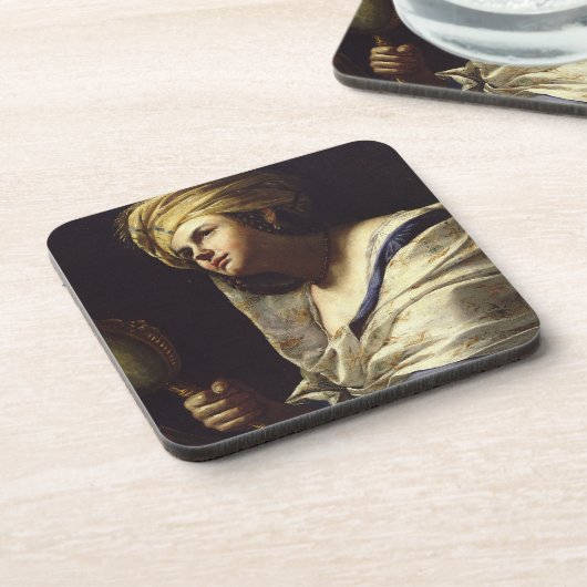 Vanity, c.1650-70 (olie op canvas) drankjes onderzetter (Linkerzijde)