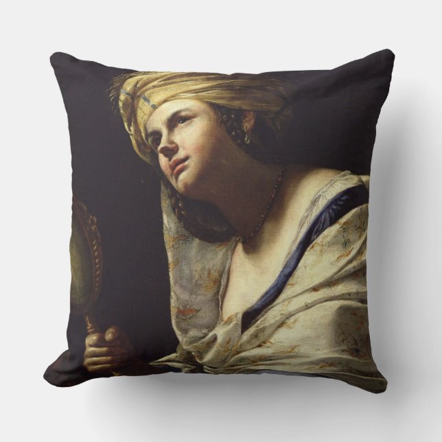 Vanity, c.1650-70 (olie op canvas) kussen (Voorkant)