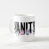 Vanity Fur Magazine Party Limited Edition BLAUW Koffiemok (Voorkant links)
