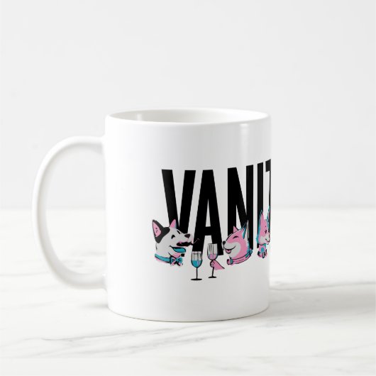 Vanity Fur Magazine Party Limited Edition BLAUW Koffiemok (Links)