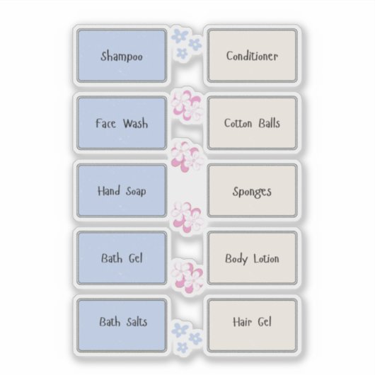 Vanity Items Organisatie Vinyl Labels (Voorkant)