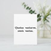 Vanity of vanities, alles is ijdelheid. briefkaart (Staand voorkant)