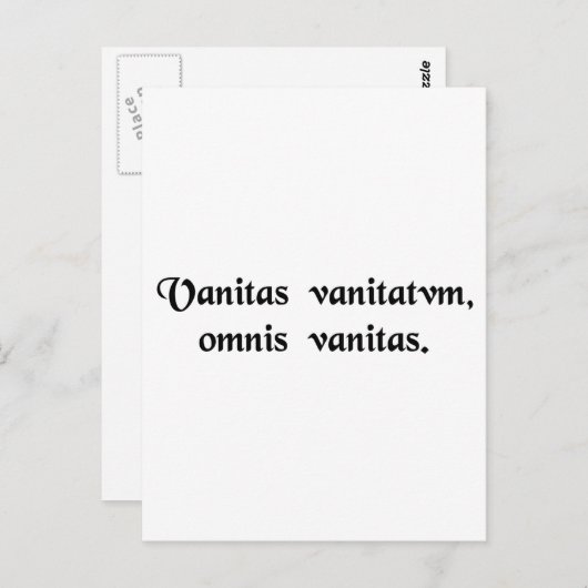 Vanity of vanities, alles is ijdelheid. briefkaart (Voorkant / Achterkant)
