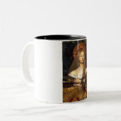 Vanity Pre-Raphaelite vrouw Tweekleurige Koffiemok (Voorkant links)
