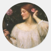 Vanity van John William Waterhouse Ronde Sticker (Voorkant)