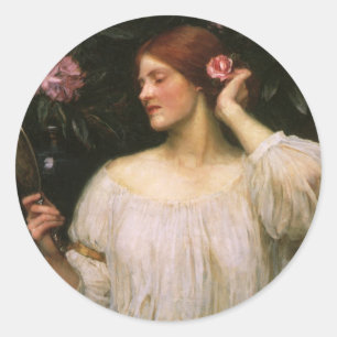 Vanity van John William Waterhouse Ronde Sticker